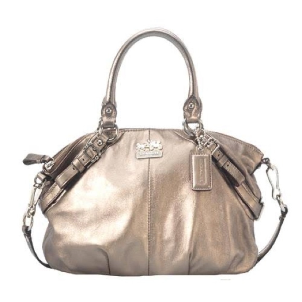 Coach Madison Metallic Leather Sophia Satchel Handbag